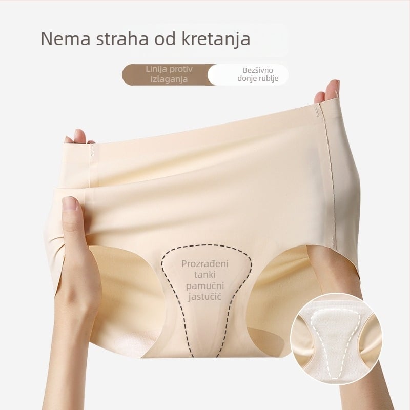 Žensko bezšivno donje rublje - antibakterijsko, prozračan, brzo sušeće, nevidljivo, srednje podizanje struka (glavni materijal: najlon; podstava: pamuk)