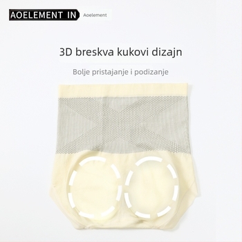 Bezšivne ženske gaćice s visokim strukom za učvršćivanje trbuha, pleteni materijal, pamukova podstava