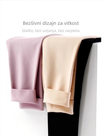 Ženski bezšavni termalni tajice visokim strukom, Derong tkanina, srednje debljine