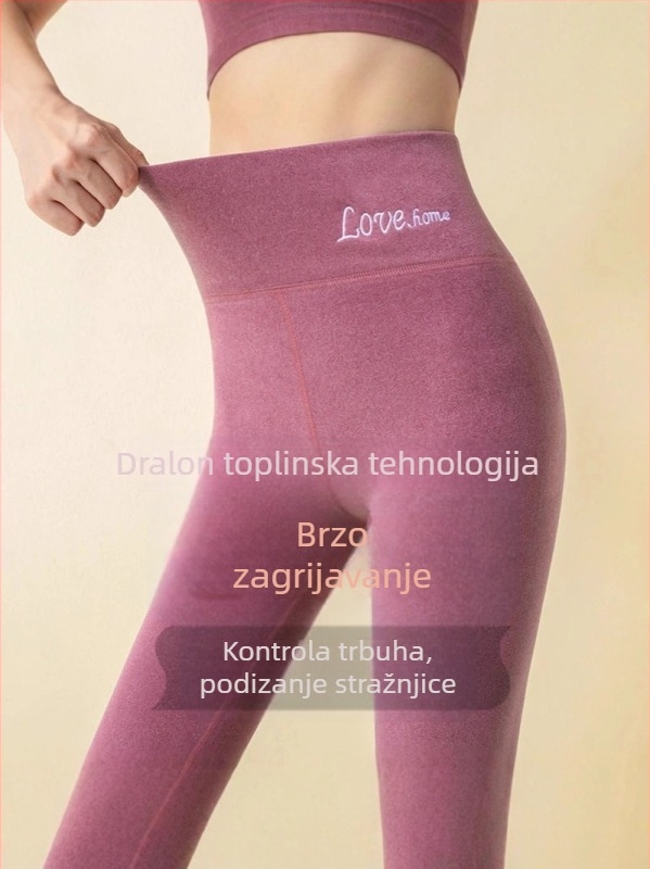 Ženski bezšavni termalni tajice visokim strukom, Derong tkanina, srednje debljine