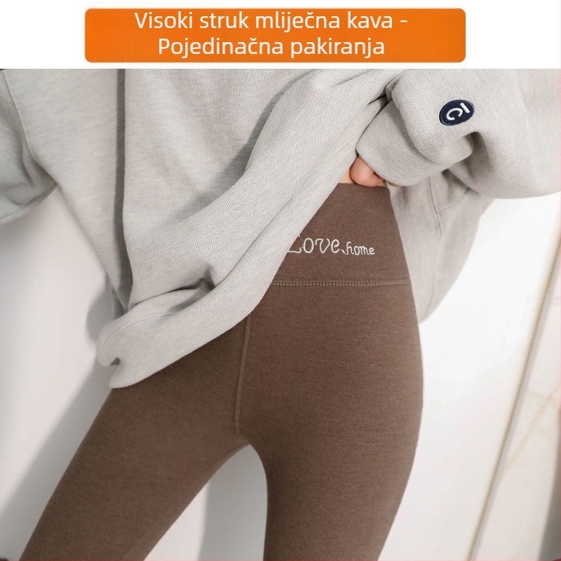Ženski bezšavni termalni tajice visokim strukom, Derong tkanina, srednje debljine