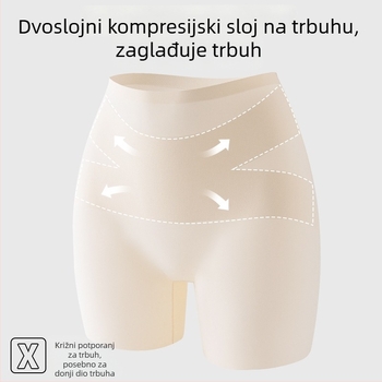 Tri u jednome ženske hlače od ledenog svilenog materijala s visokim strukom za kontrolu trbuha i podizanje stražnjice, legice za zaštitu od prozirnosti