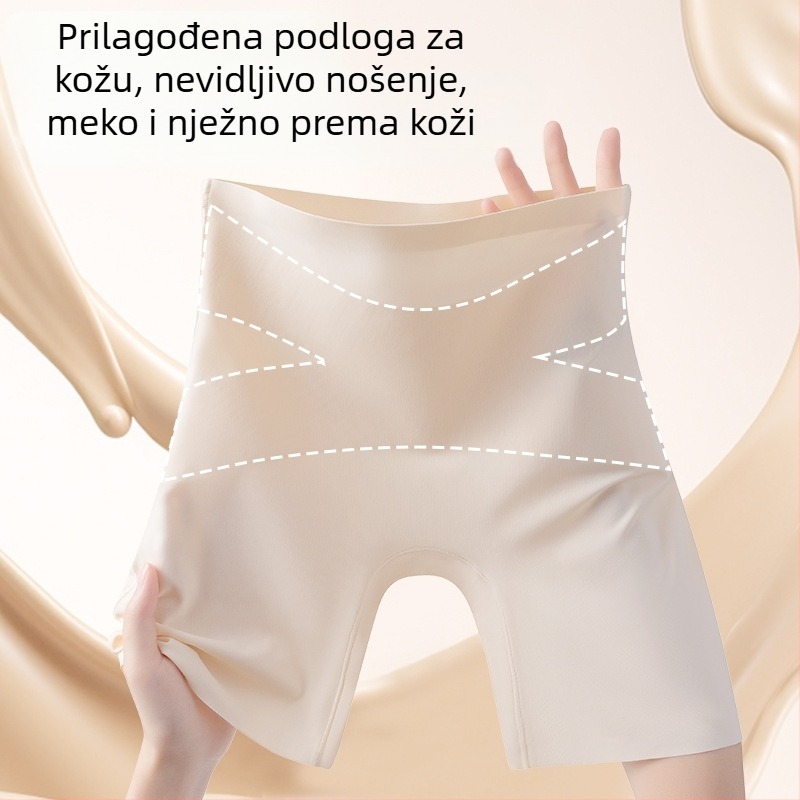 Tri u jednome ženske hlače od ledenog svilenog materijala s visokim strukom za kontrolu trbuha i podizanje stražnjice, legice za zaštitu od prozirnosti