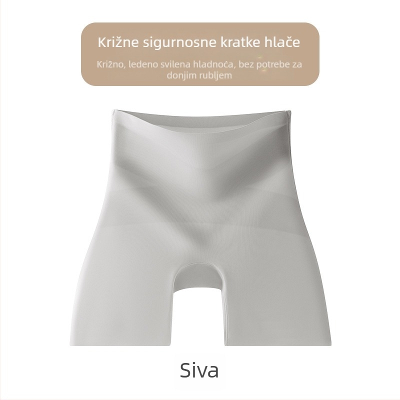 Tri u jednome ženske hlače od ledenog svilenog materijala s visokim strukom za kontrolu trbuha i podizanje stražnjice, legice za zaštitu od prozirnosti