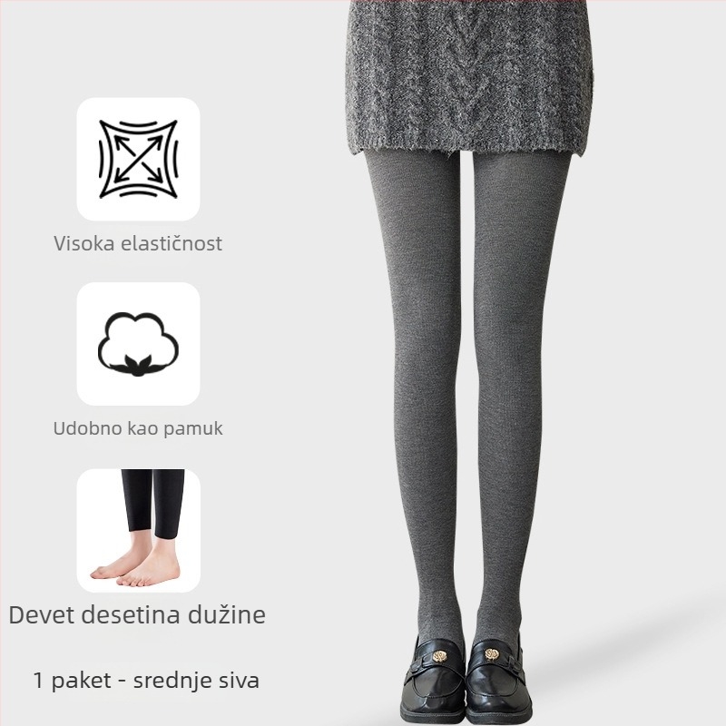 Ženski leggings duljine 9/10 s kontrolom trbuha, unutarnja fleec podstava, debeli za jesen-zimu