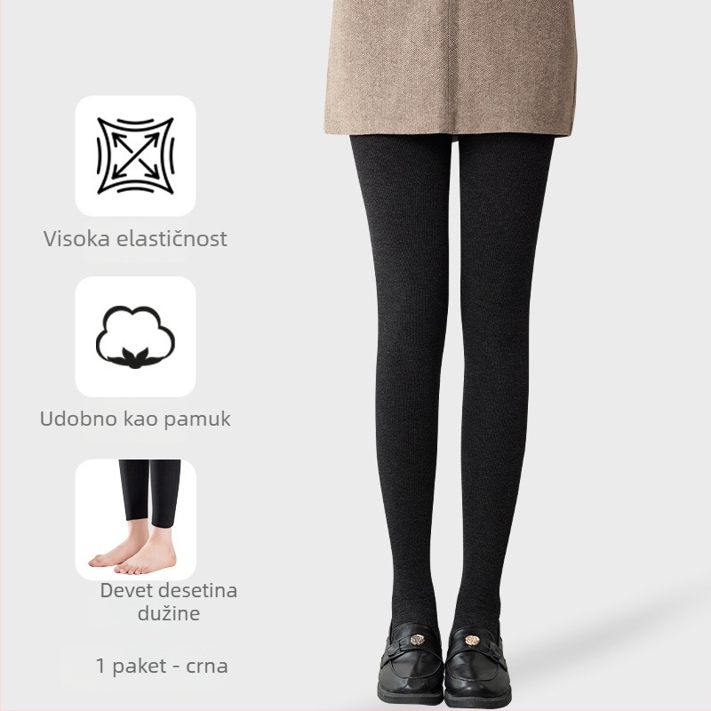 Ženski leggings duljine 9/10 s kontrolom trbuha, unutarnja fleec podstava, debeli za jesen-zimu