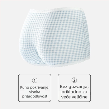 Ženske pamukaste antibakterijske, prozračne gaćice s čipkom, srednje visoke