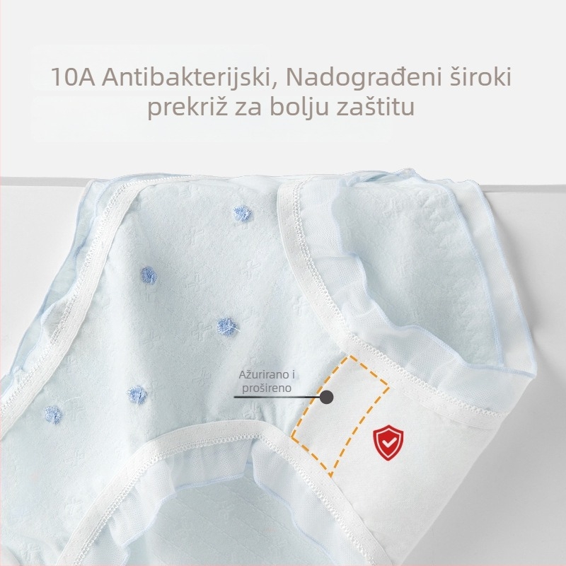 Dječje pamučne gaćice za djevojčice - srednja talija, trokutasti kroj, 90–95% pamuka, 100% pamučna podstava, prozračne, uzorak valova