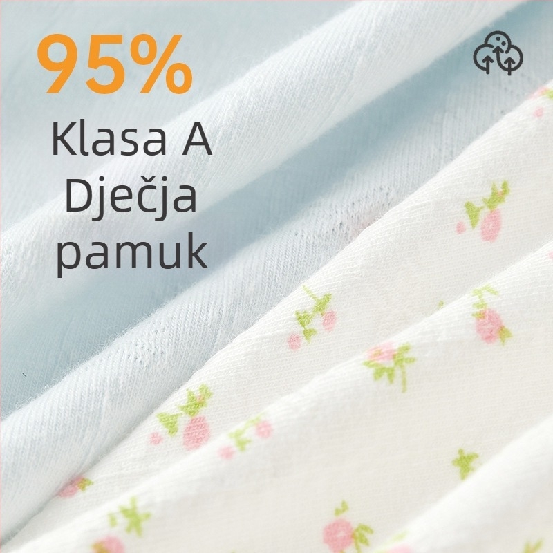 Dječje pamučne gaćice za djevojčice - srednja talija, trokutasti kroj, 90–95% pamuka, 100% pamučna podstava, prozračne, uzorak valova