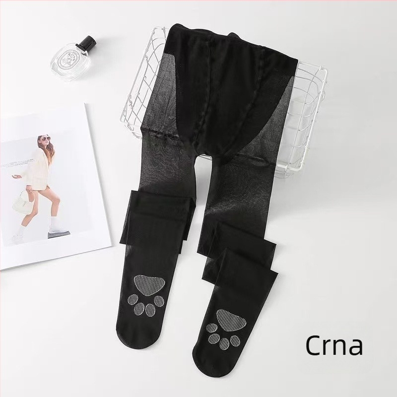 Ženske čarape s mačjim šapama, ultra tanke, protiv hvatanja, ljetne nijanse nude-crna, velika veličina