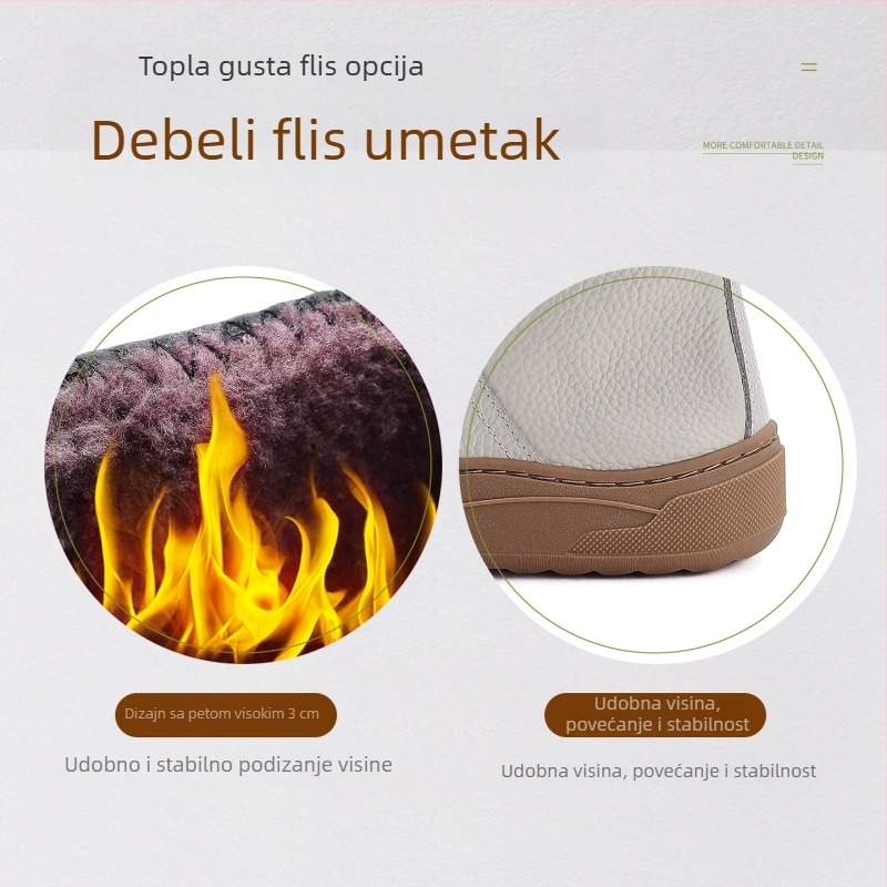 Ženske čizme od prave kože, visokog kroja, pliš unutarnja podstava, bočni zip, gumeni potplat, za zimu i jesen