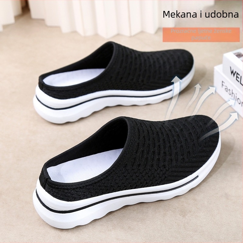 Ženske slip-on tenisice s prozračnom mrežicom, niski gornji dio, okrugli vrh, đon injekcijski oblikovan, tekstilna uloška