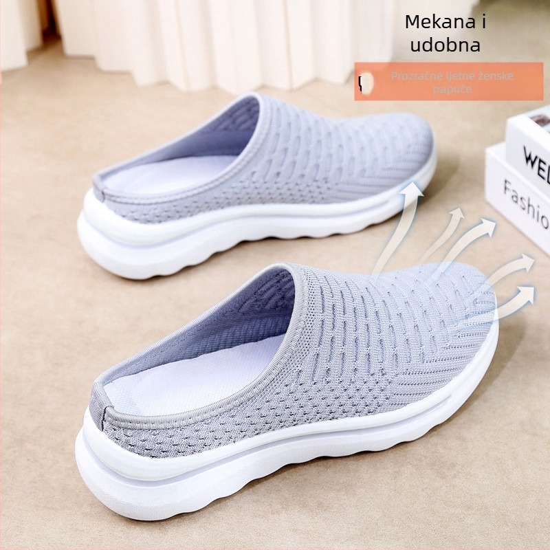 Ženske slip-on tenisice s prozračnom mrežicom, niski gornji dio, okrugli vrh, đon injekcijski oblikovan, tekstilna uloška