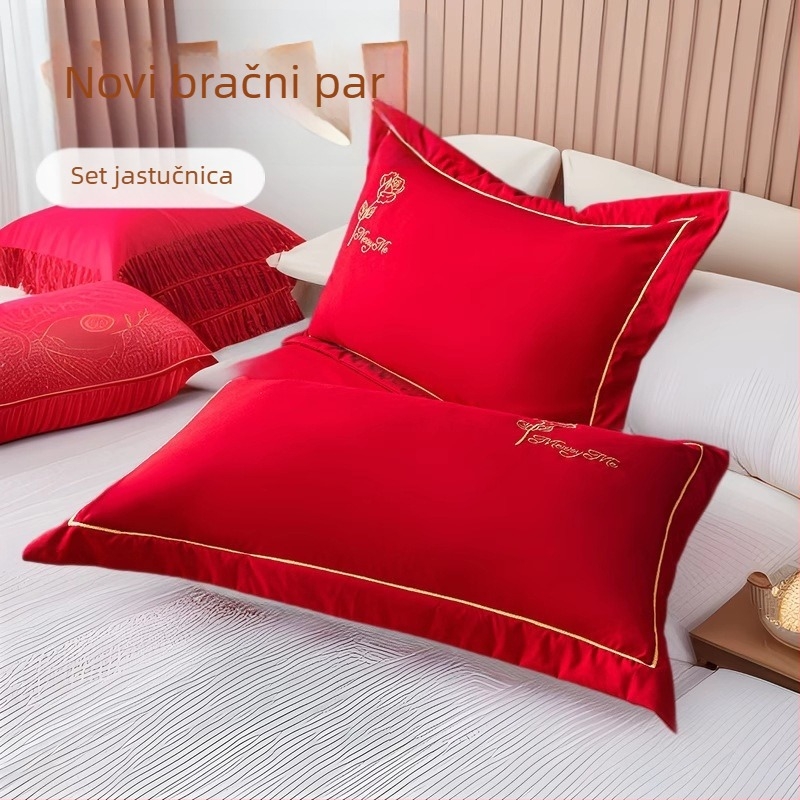 Set navlaka za jastuke sa svadbenim vezom, reaktivna štampa na poliesteru 95%