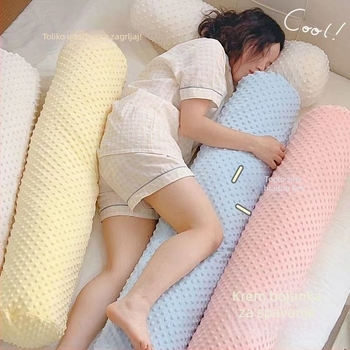 Duga plišna jastučnica za podršku nogu pri bočnom spavanju i trudnicama, cilindrična jastučnica s PP pamukom
