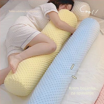 Duga plišna jastučnica za podršku nogu pri bočnom spavanju i trudnicama, cilindrična jastučnica s PP pamukom