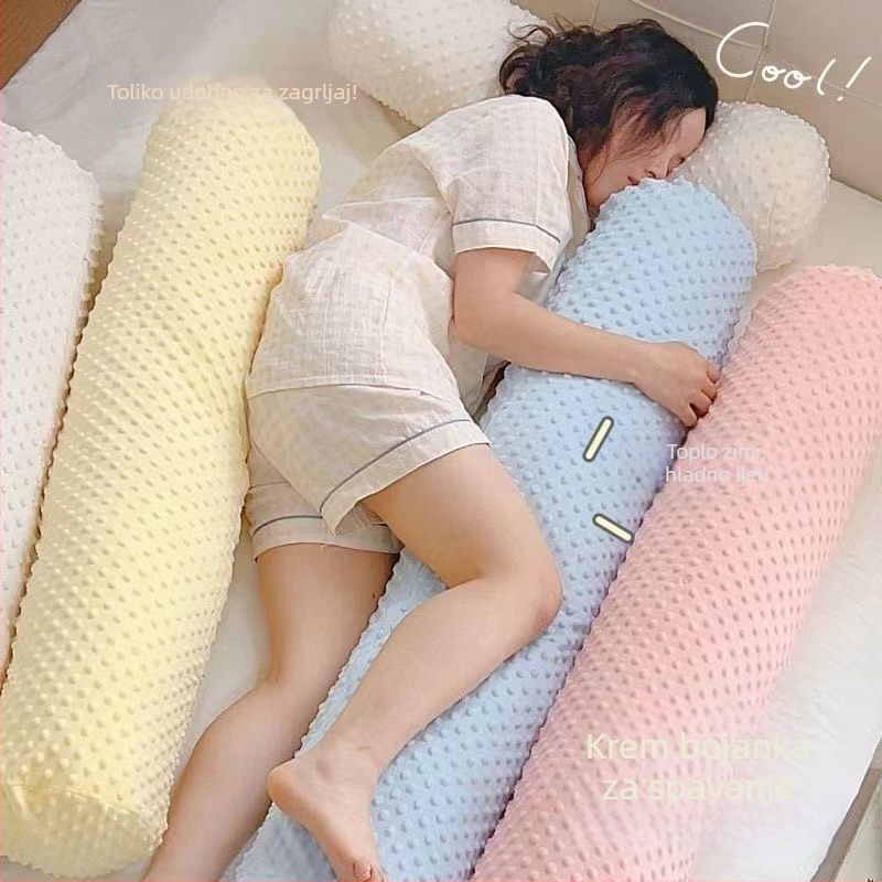 Duga plišna jastučnica za podršku nogu pri bočnom spavanju i trudnicama, cilindrična jastučnica s PP pamukom