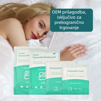 Jednokratni hotelski set posteljine od netkane tkanine, četiri dijela