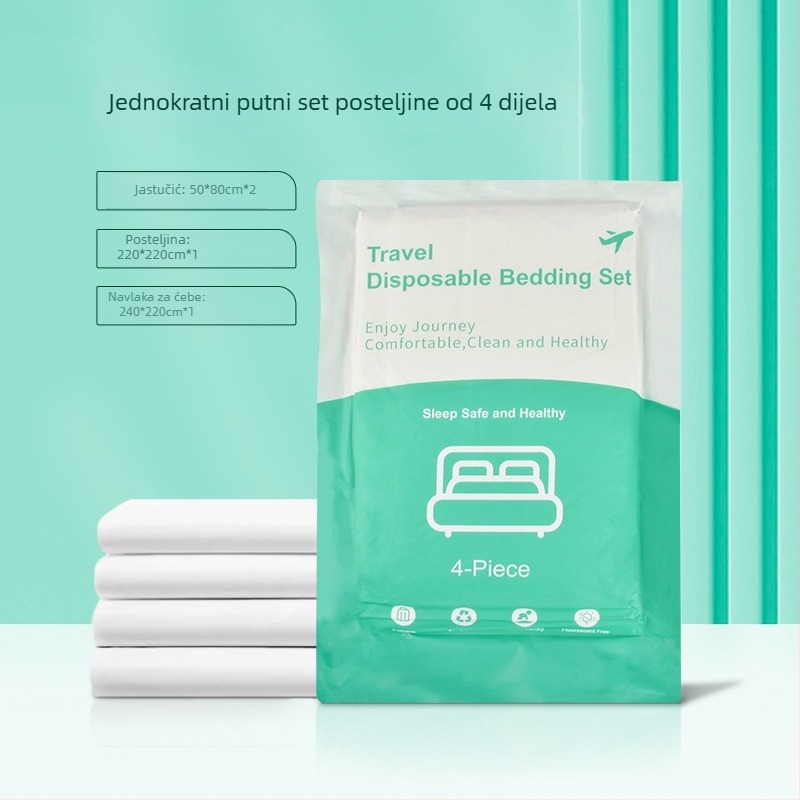 Jednokratni hotelski set posteljine od netkane tkanine, četiri dijela
