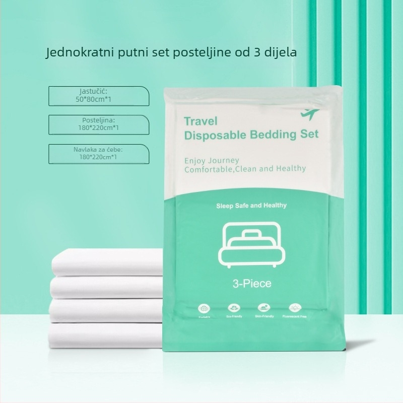 Jednokratni hotelski set posteljine od netkane tkanine, četiri dijela