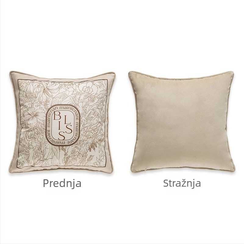 Baršunasta navlaka za jastuk, krem boje, skandinavski stil, za dnevni boravak i spavaću sobu