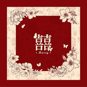 Dekorativna navlaka za jastučnicu sa svadbenim motivom biljaka, dječji fleece materijal, kineski stil, PP pamuk punjenje