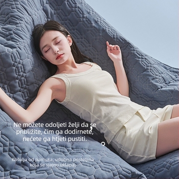 Gumirana plahta za krevet, šivana, od pamuka, jednobojna, reaktivno bojanje, 1000–1500 g