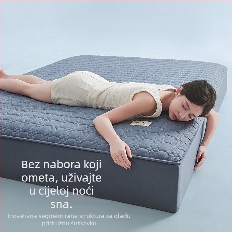 Gumirana plahta za krevet, šivana, od pamuka, jednobojna, reaktivno bojanje, 1000–1500 g