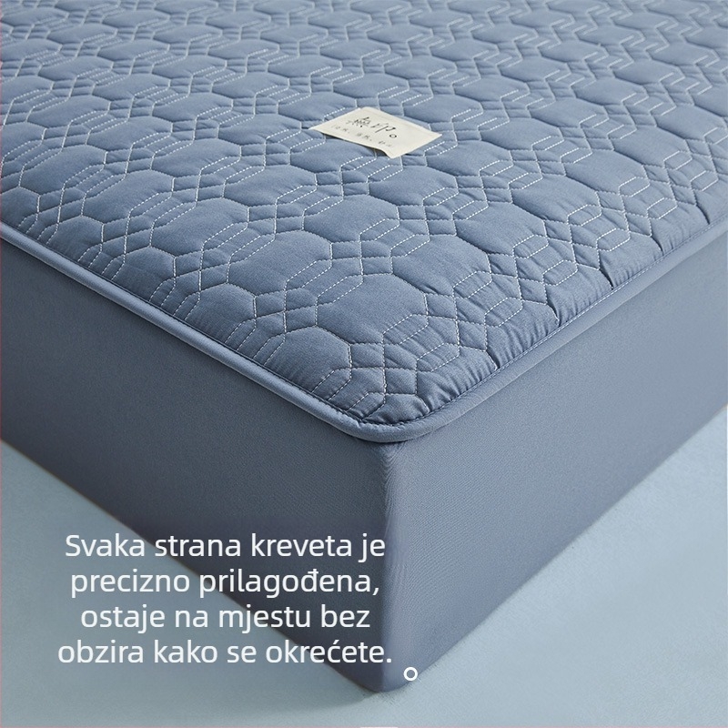 Gumirana plahta za krevet, šivana, od pamuka, jednobojna, reaktivno bojanje, 1000–1500 g