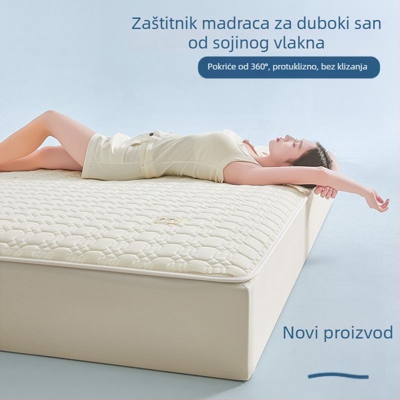 Gumirana plahta za krevet, šivana, od pamuka, jednobojna, reaktivno bojanje, 1000–1500 g