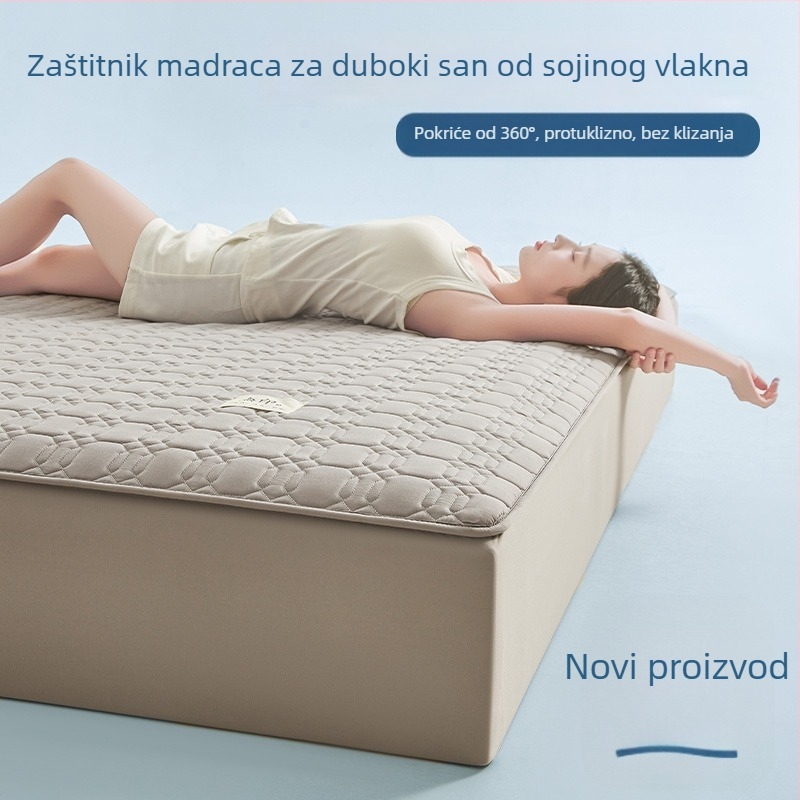 Gumirana plahta za krevet, šivana, od pamuka, jednobojna, reaktivno bojanje, 1000–1500 g