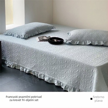 Prekrivač za krevet od 100% pamuka s franuskom čipkom, šivani četverodijelni set, oprana pamuk, reaktivni otisak, 40-count pamuk