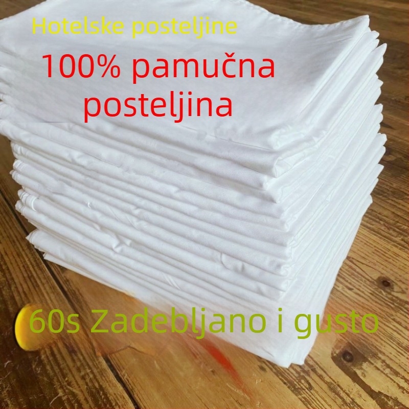 Q3Y Pamukasti set posteljine za pokrivač: navlaka za pokrivač, plahta i jastučnice, bijela, jednoliki format, hotelski stil