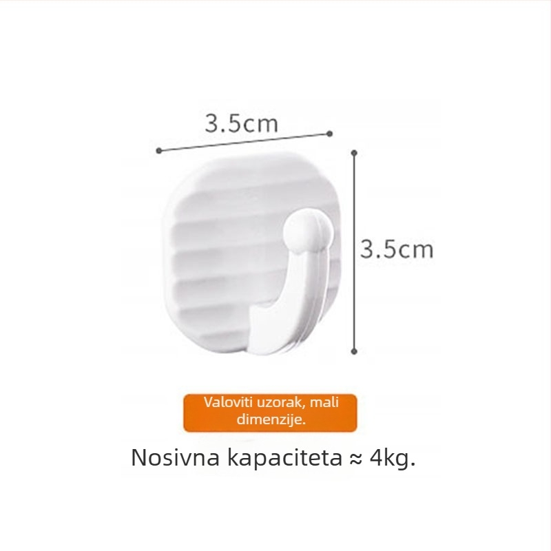 KOMEKI ljepljiva kuka, plastika, bez bušenja, set od 2 komada, nosivost 3 kg