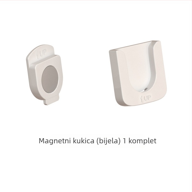 Držač za daljinski upravljač na zid s magnetskim kukom i vakuumskom čašicom, ABS, bez bušenja, nosivost 2 kg, moderan minimalistički dizajn