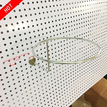 Željezni držač za šešire na perforiranoj ploči, s jednim kukom, moderan minimalistički stil, nosivost 3 kg, 1 komad