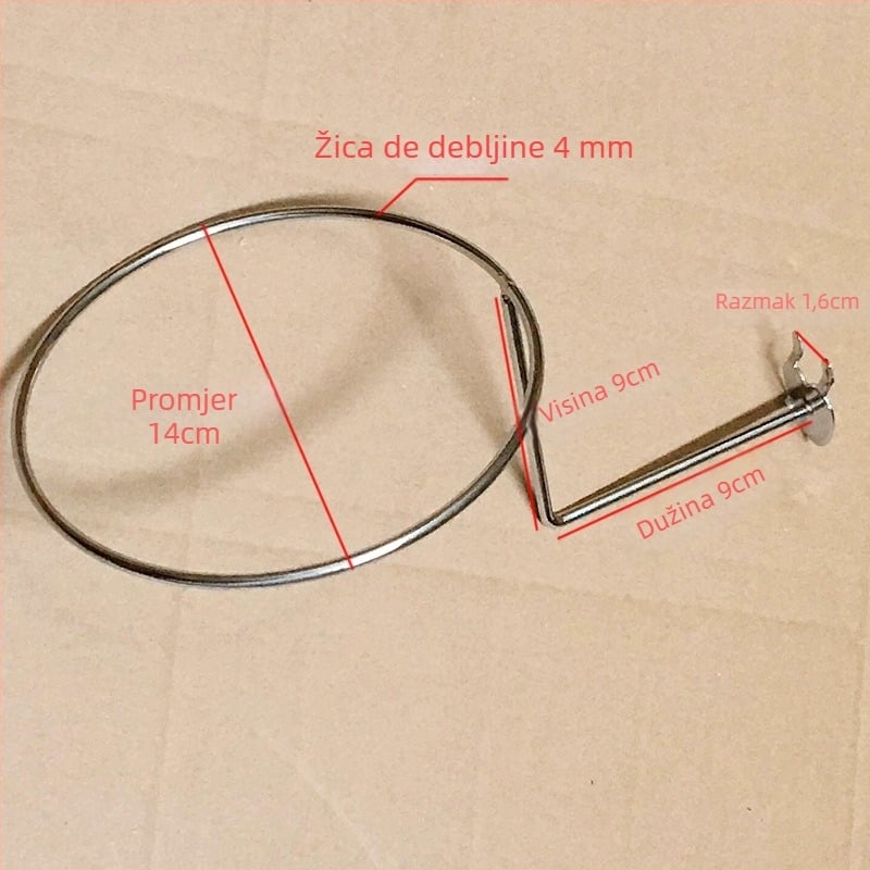 Željezni držač za šešire na perforiranoj ploči, s jednim kukom, moderan minimalistički stil, nosivost 3 kg, 1 komad