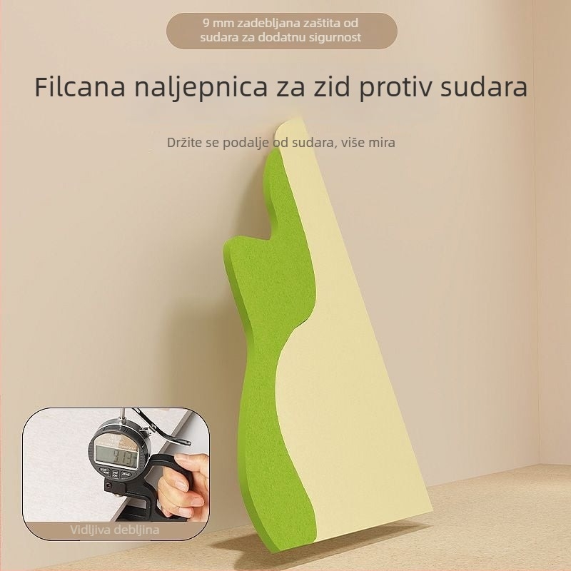 Filc pločice za zid s zaštitom od udara, mekani zidni ukras hodnika, pol zid dekor, panel protiv prljavštine