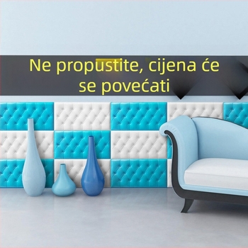 Vodootporna zidna naljepnica za dnevnu sobu, samoljepljivi panel od polipropilinskih vlakana, PE sadržaj 40%, uzorak 60682085, 1 komad