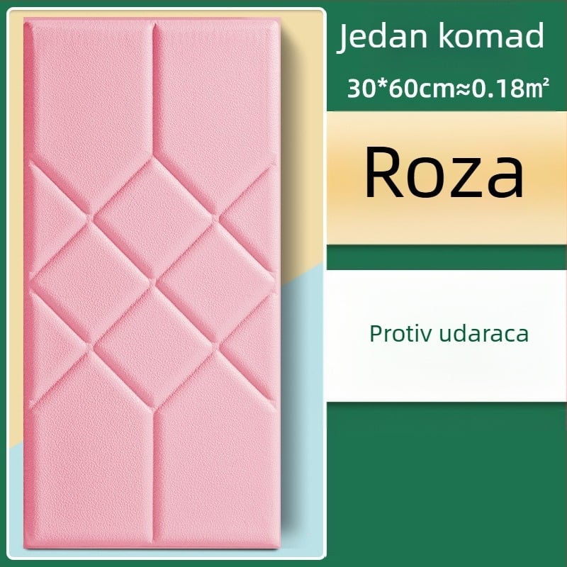 Vodootporna zidna naljepnica za dnevnu sobu, samoljepljivi panel od polipropilinskih vlakana, PE sadržaj 40%, uzorak 60682085, 1 komad