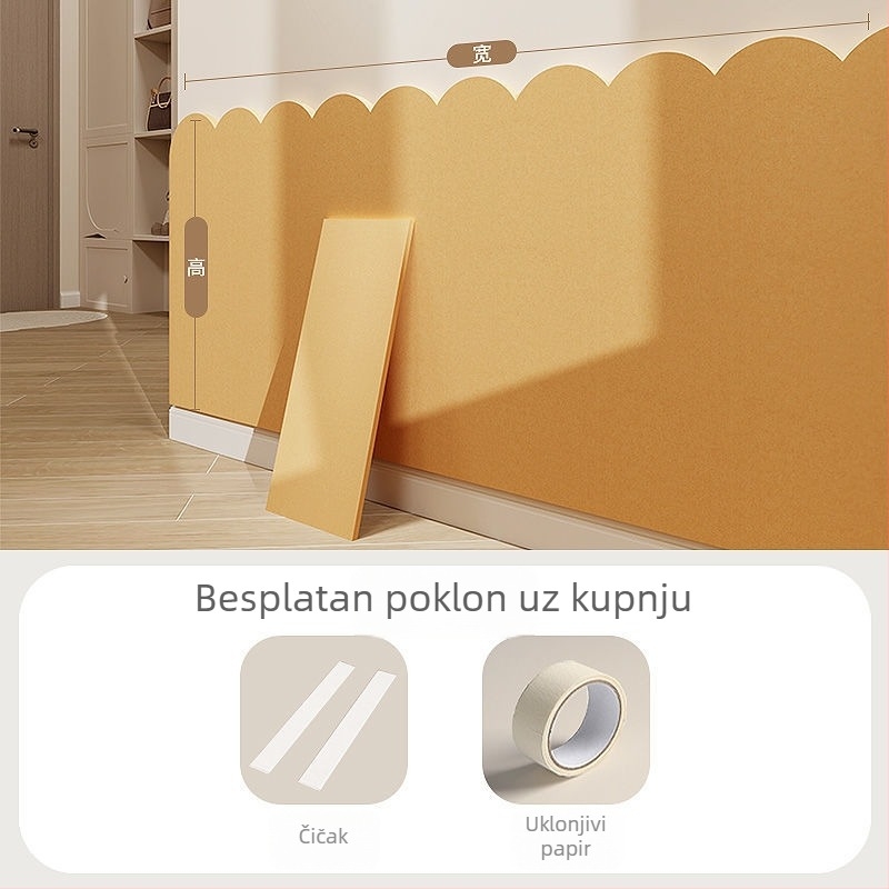 3D mekan tapecirani zidni panel s samoljepljivim stražnjim slojem – dekorativno oblaganje zida za spavaću sobu, zaštita od udara u dječjoj sobi