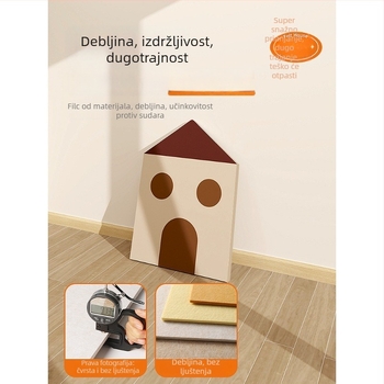 Naljepnice za zid filca za dječju sobu – set od 2 komada, dekorativne, jednobojni uzorak, jednostavan i modern dizajn, ogledni zidni naljepnica (Materijal: Drugo; Funkcija: Dekoracija; Uzorak: Jednobojan; Broj komada: 2)