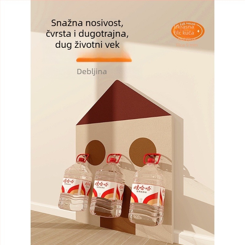 Naljepnice za zid filca za dječju sobu – set od 2 komada, dekorativne, jednobojni uzorak, jednostavan i modern dizajn, ogledni zidni naljepnica (Materijal: Drugo; Funkcija: Dekoracija; Uzorak: Jednobojan; Broj komada: 2)