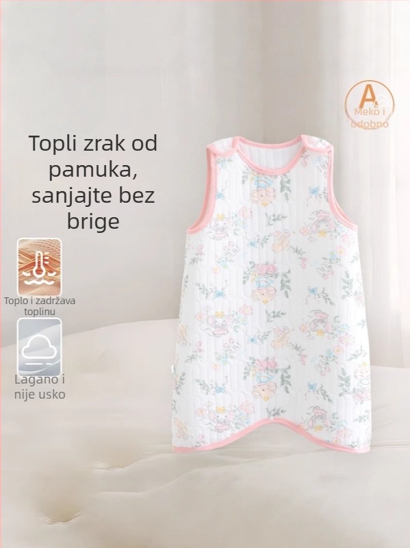 Dječji spavaći vreć bez rukava, 100% pamuk, vest stil, za zimu i jesen, novorođenče 0–1 godina