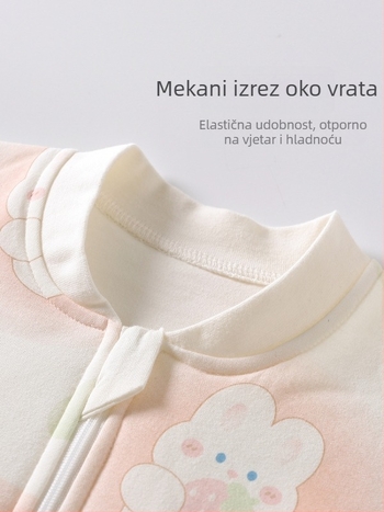Dječji spavaći vreć za jesen-zimu s 120 g pamuk punilom, zatvaračem, dugim rukavima, sa razdvojenim nogama