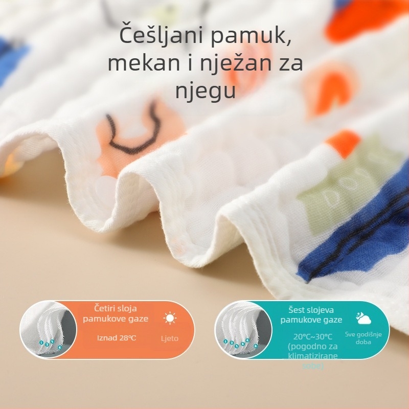 Belchiro Dječji spavaći vreć od 100% pamuka, muslin, bez rukava, crtić dizajn, tip: spavaća vrećica / deka protiv kikova