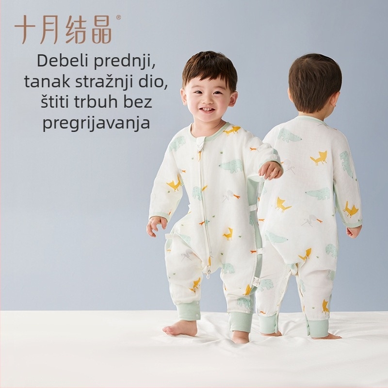 Dječja spavaća vreća s dugim rukavima, razdvojene noge, četiri godišnja doba, tkanina od regenerirane celulozne vlakna (Tencel)