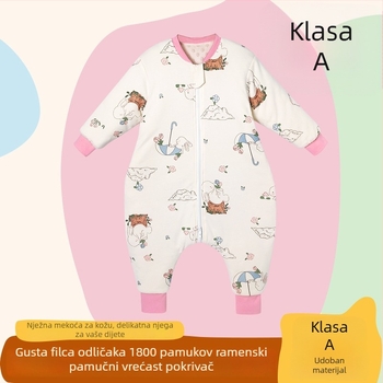Spavaća vreća s nogicama za bebe i djecu do 3 godine – pamuk materijal, punjenje od velura, tiskani uzorak