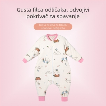 Spavaća vreća s nogicama za bebe i djecu do 3 godine – pamuk materijal, punjenje od velura, tiskani uzorak