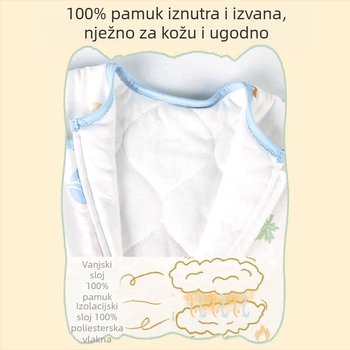 Spavaća vreća za bebe – zimska, pamuk 100%, lagano punjenje, odvojene noge, motiv crtić, zatvarač
